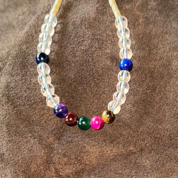 Custom clear quartz multi coloured tiger eye bracelet - Picture 4 of 6